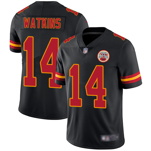 Youth Kansas City Chiefs #14 Watkins Sammy Limited Black Rush Vapor Untouchable Football Nike NFL Jersey